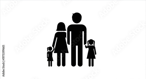 Family silhouette illustration representing togetherness and unity in a household.