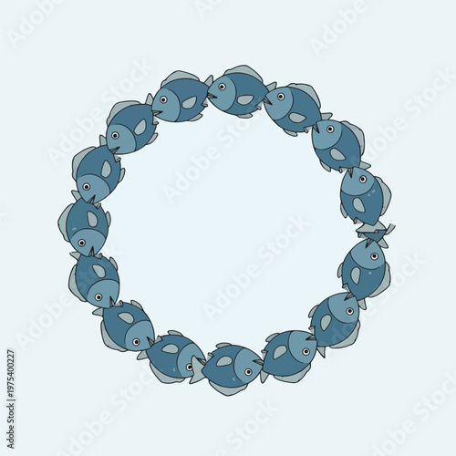 Circle Frame Formed By Cute...