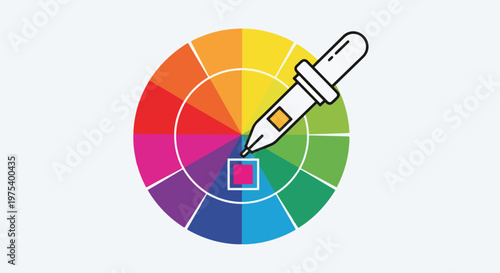 Color Wheel Palette Dropper Minimal Flat Vector Icon