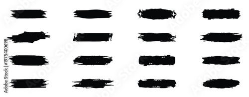 Set of rectrangle shape brush strokes.