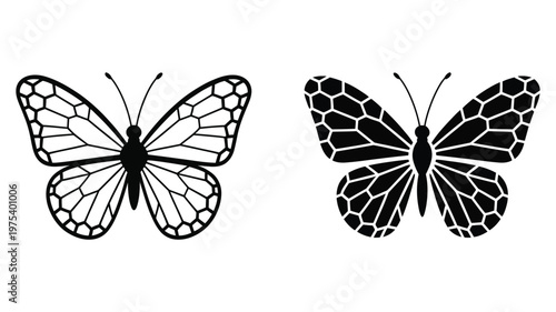 Geometric Butterfly Icon Transformation Concept, featuring abstract angular wings and minimalist design