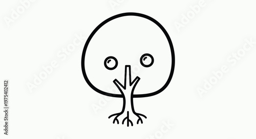 Cute Simple Minimal Tree Il...