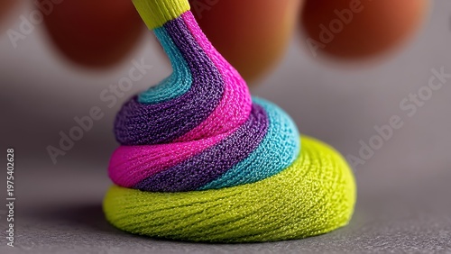 Colorful twisted slime close-up showcasing vibrant textures and playful design, perfect for creative hobby enthusiasts.