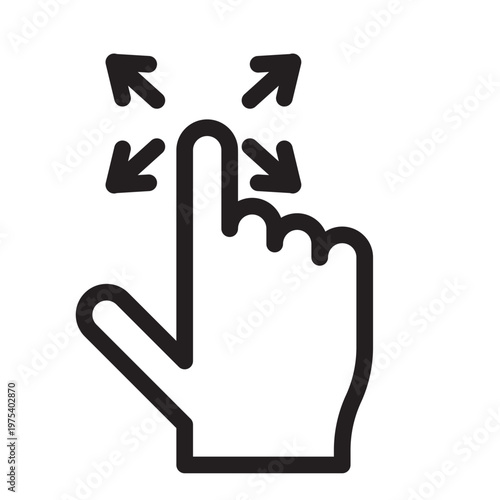Expand Gesture Touch Interaction Navigation Interface Icon