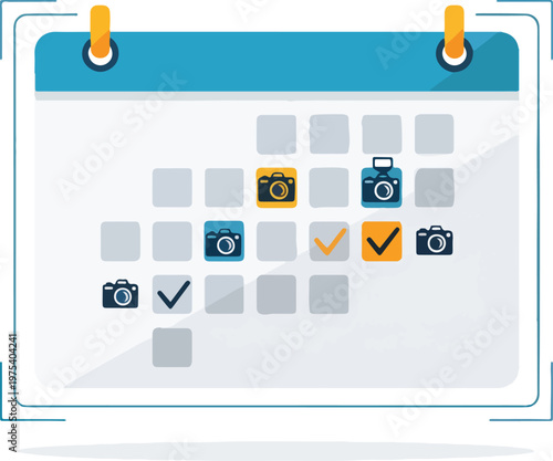 Flat Design Calendar With P...