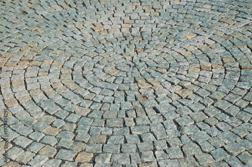 Cobblestone Pavement Circular Pattern closeup