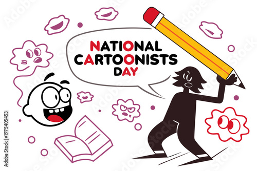 National Cartoonists Day Vector Illustration, Cartoon Artist Celebration Design