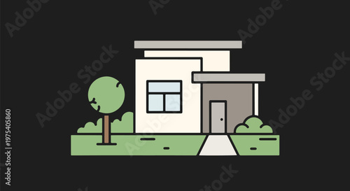Flat Design Minimal House I...