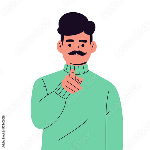 Flat vector of people pointing, gesturing, and showing directions with hands. Modern minimal style, ideal for user interface, call-to-action, communication, and instructional design concept
