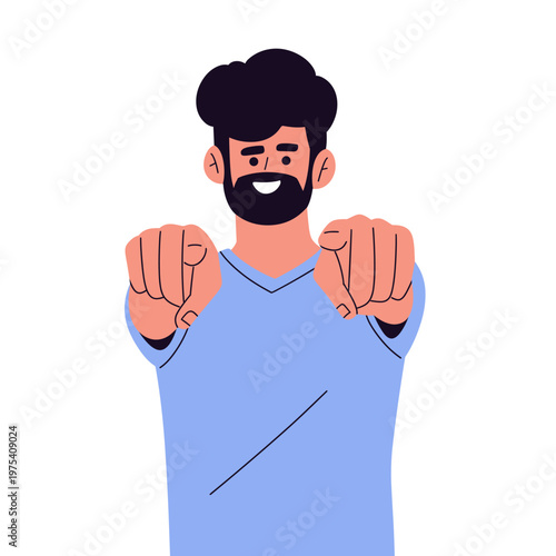 Flat vector of people pointing, gesturing, and showing directions with hands. Modern minimal style, ideal for user interface, call-to-action, communication, and instructional design concept