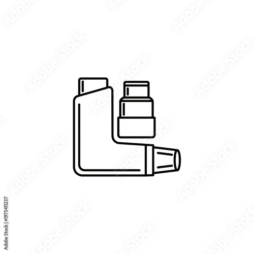 Outline icon of a portable medical inhaler device for respiratory health