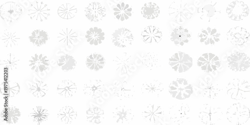 Numerous grayscale floral patterns arranged in a grid formation
