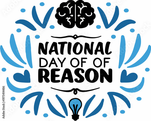 National Day of Reason Vector Illustration, Rational Thinking and Awareness Design