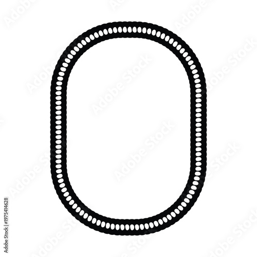 Decorative rope braid border frame vector illustration collection minimal black braided edge rectangle rounded frame for label card design