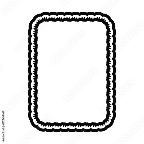 Decorative rope braid border frame vector illustration collection minimal black braided edge rectangle rounded frame for label card design