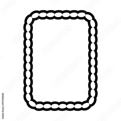 Decorative rope braid border frame vector illustration collection minimal black braided edge rectangle rounded frame for label card design