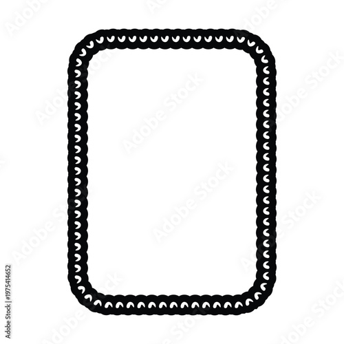Decorative rope braid border frame vector illustration collection minimal black braided edge rectangle rounded frame for label card design
