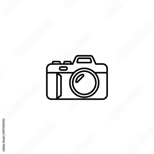 Digital slr camera line icon for photography and production with photography