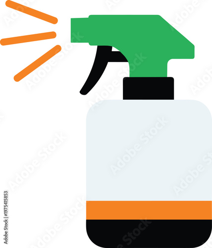 Spray bottle icon isolated on transparent background cleaning product flat vector illustration.