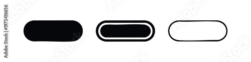 Bild auf Leinwand Rounded Rectangle Pill Button Icon Set for UI Design