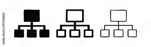 Business Flowchart and Site Map Icon Set for Planning