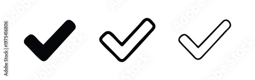 Check Mark Icons for Success Approval and Verification