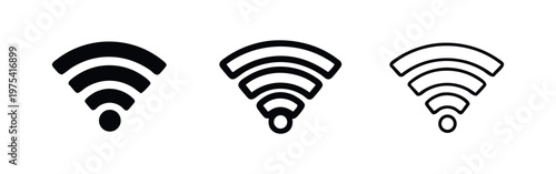 Megaphone or bullhorn icons in three distinct styles for news broadcasting and marketing communication elements.