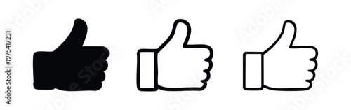 Hand Like Thumbs Up Icon Pack with Solid and Line Styles