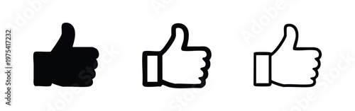 Minimalist Thumbs Up Like Icons for Feedback and Surveys