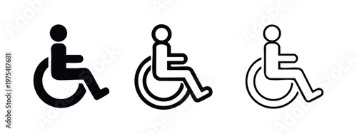 Disability and Wheelchair Accessibility Symbol Icon Set