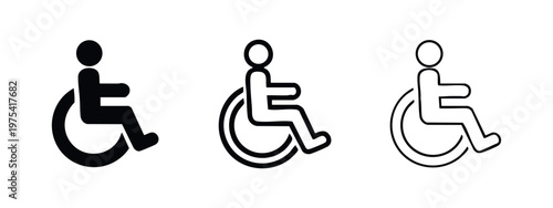 Universal Wheelchair Access and Disability Icon Set