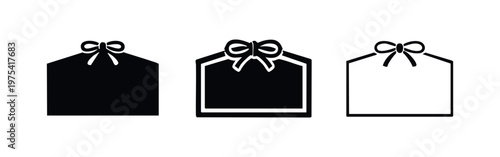 Japanese Ema Prayer Plaque Icon Set with Decorative Bow