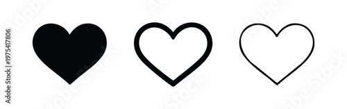 Clean Heart Icon Set for App Wishlists and Social Media Engagement