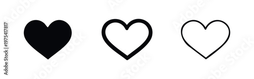 Heart icons set. Love and passion symbol. Favorite sign. Vector illustration.