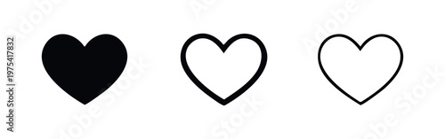 Heart icons set. Love and passion symbol. Favorite sign. Vector illustration.
