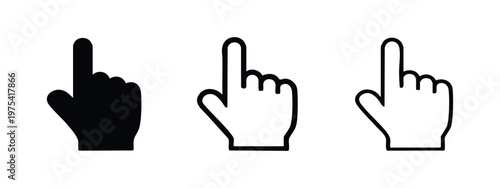 Hand cursor icons set. Pointer or click symbol. User interaction. Vector illustration.