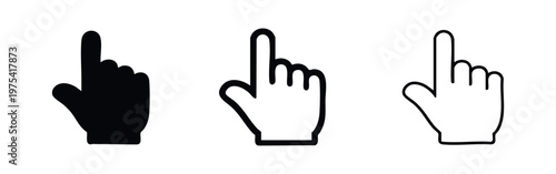 Hand cursor icons set. Pointer or click symbol. User interaction. Vector illustration.