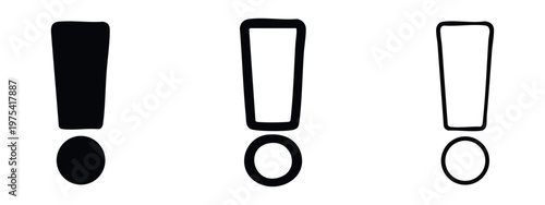 Exclamation mark icons set. Warning, danger or important information symbol. Vector illustration.