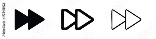 Fast Forward Icon Collection - Modern Media Player Controls in Solid and Line Art