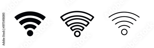 WiFi Signal Icon Set - Wireless Network and Internet Connection Symbols