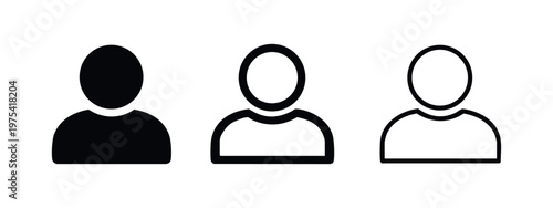 User Profile Icon Set. Generic Person Avatar, Human Symbol, and Account Representation Vector Illustration.