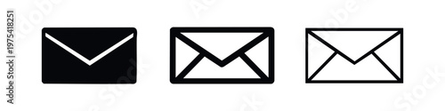 Envelope Mail Icon Set - Vector Email Message Symbols for Communication and Contact
