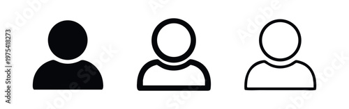 User Profile Icon Set - Vector Person Avatar Symbols for Account Login and Member Identity