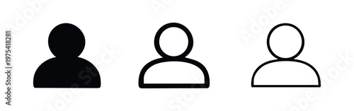 User Profile Icon Set - Account Person Avatar Symbols for Web and App Interface Design