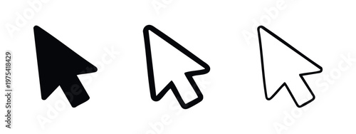 Arrow Cursor Mouse Pointer Icons Set. Web Navigation Symbol, User Interface Element Vector Illustration.
