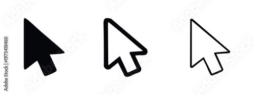Mouse cursor icon set. Computer pointer and click symbol vector illustration.