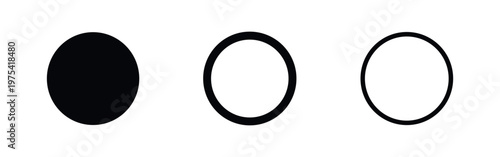 Circle Shape Icons Set. Basic Geometric Form, Round Element, and Design Symbol Vector Illustration.