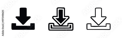 Download icon set. Save, install and retrieve data symbol.