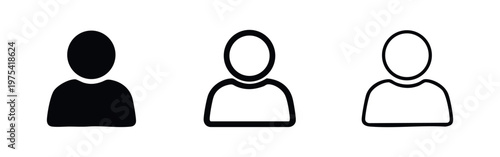 User profile icon set. Person, account and avatar symbol.