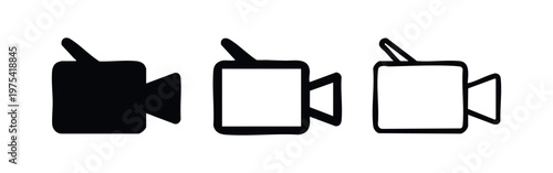 Handheld Video Camera Recorder Icons Set for Film and Media